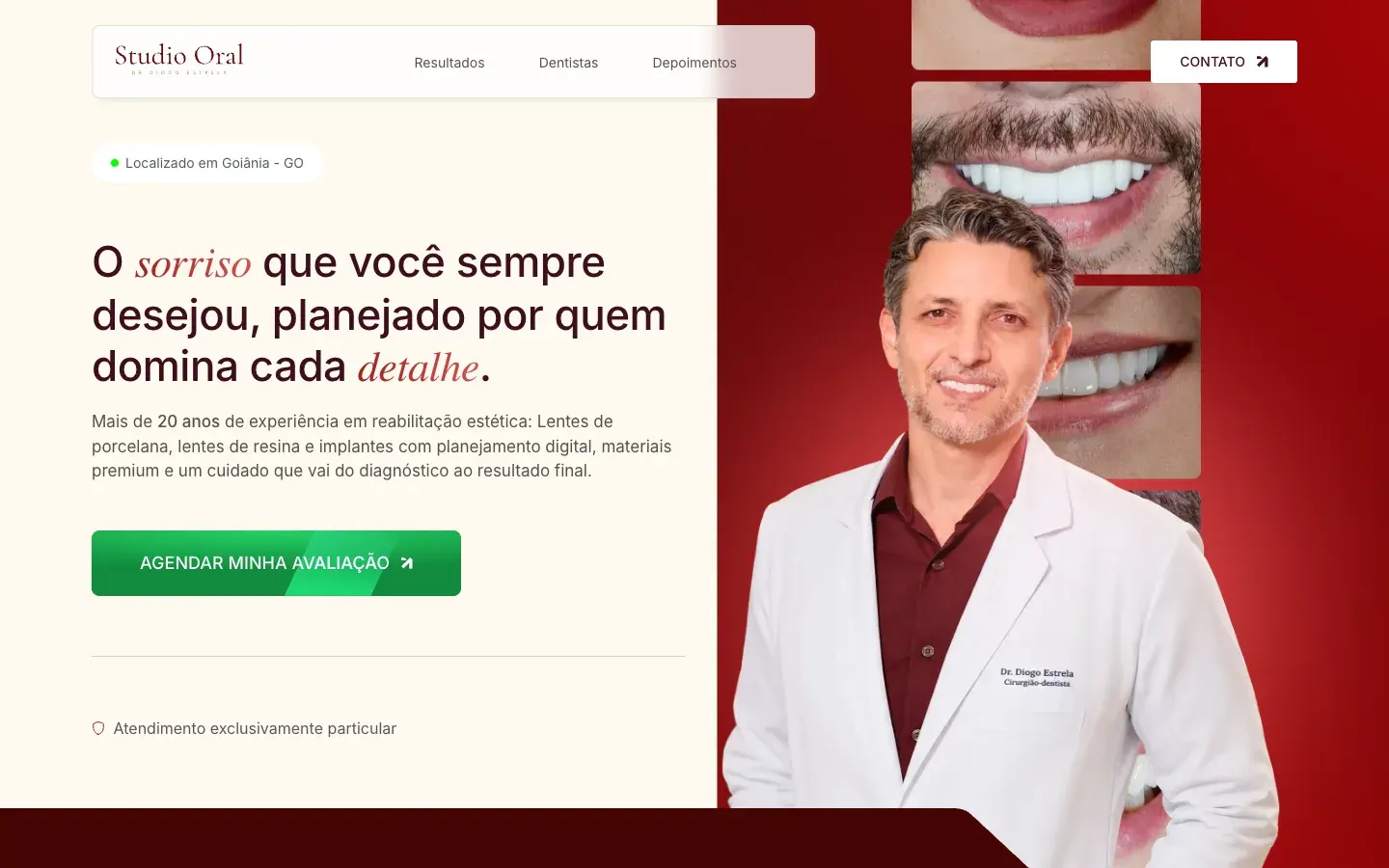Página de Studio Oral Clinic